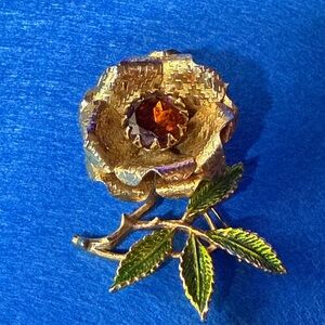 023 - Gold and Green Floral Brooch